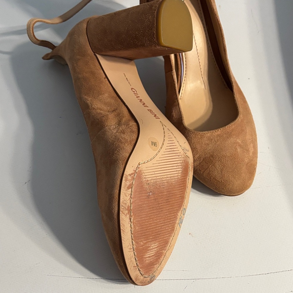 Gianni Bini Camel Suede Slingback Pumps - Picture 3 of 8